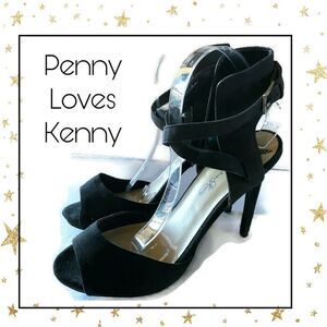 Penny Loves Kenny Black Ankle Strap Heels 10